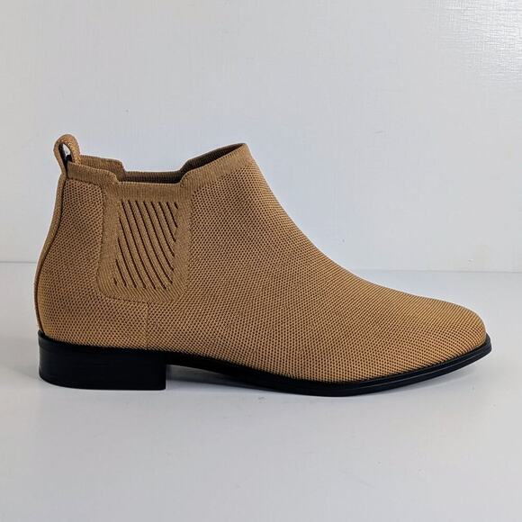 Vivaia Ankle Boots Ryan Womens EU 41 Tan Nutmeg Square Toe Pull On Soft Knit - Picture 8 of 14